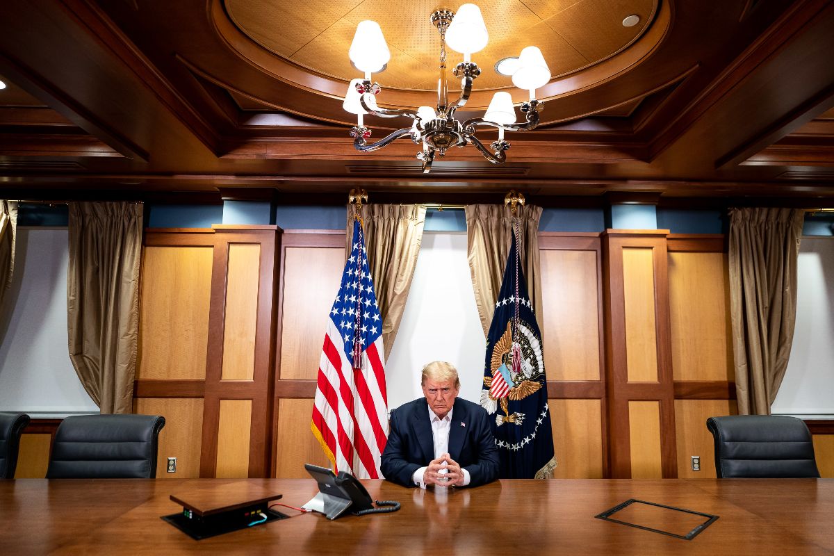 President Trump participates in a call with national security leaders from Walter Reed Medical Center | October 4, 2020