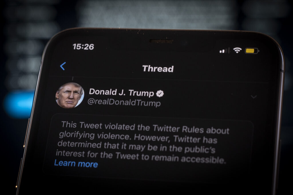 Twitter screens US president Donald Trump tweet glorifying violence