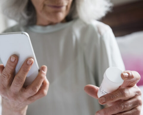 Older woman checking