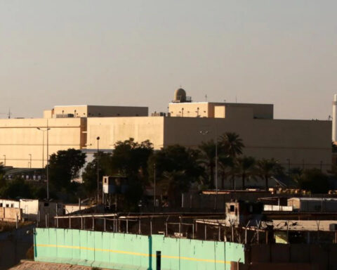 The U.S. Embassy compound in the heavily fortified Green Zone in Baghdad