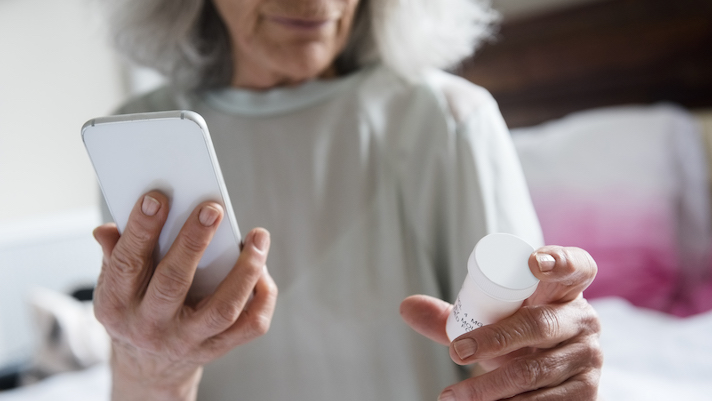 Older woman checking