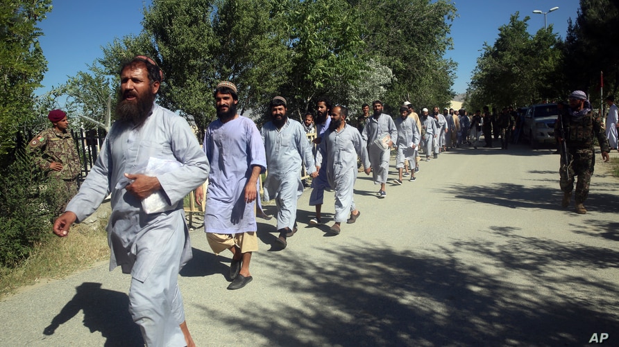 Prisoners are released from Bagram Prison in Parwan province, Afghanistan