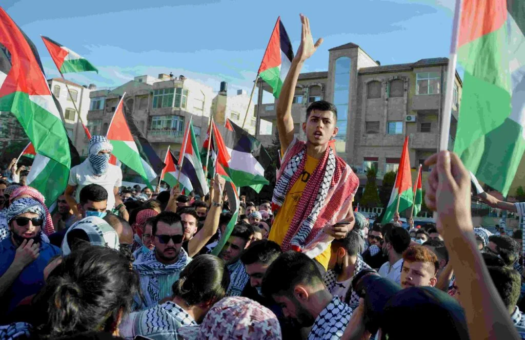 Protest to express solidarity with the Palestinian people, in Amman