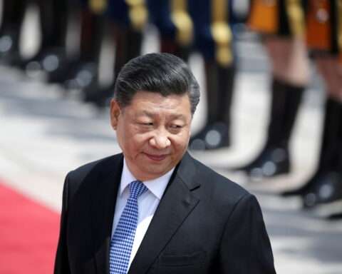 Chinese President Xi Jinping attends a welcoming ceremony for Greek President Prokopis Pavlopoulos in Beijing