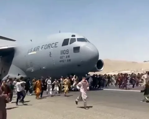 U.S. Air Force plane at Hamid Karzai International Airport