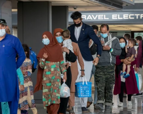 Families evacuated from Kabul, Afghanistan