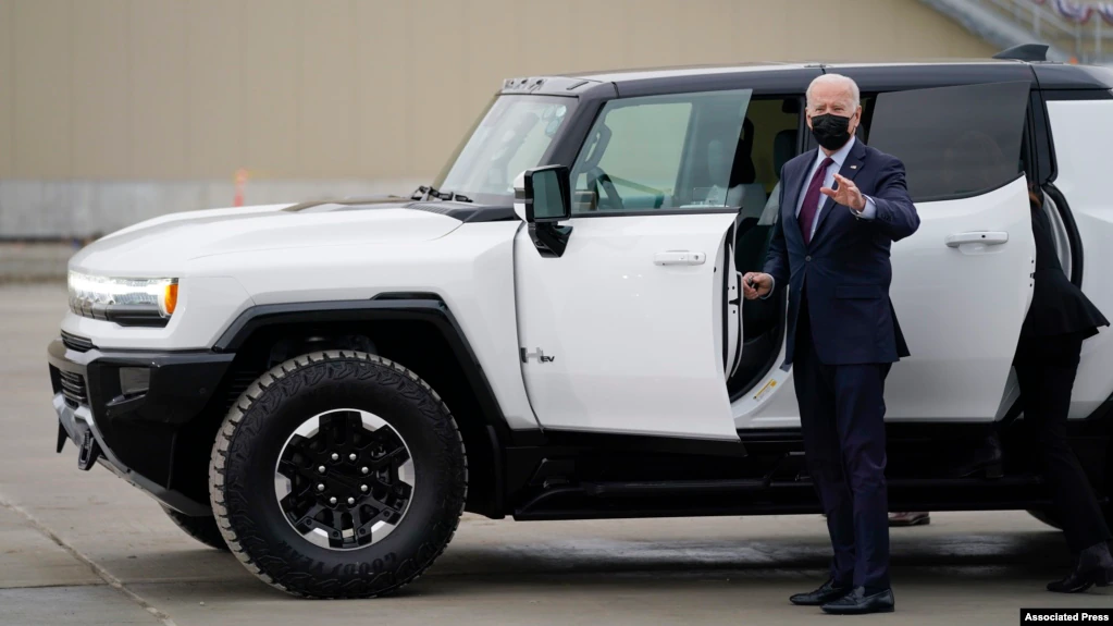 Biden Drives Electric Hummer