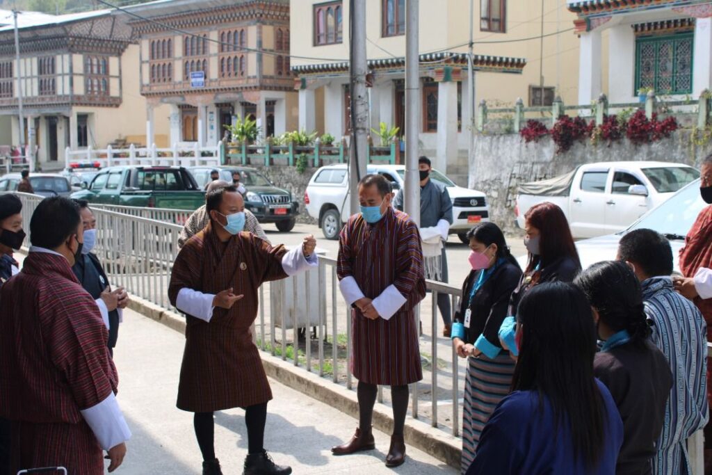 BHUTAN’S FINANCE MINISTER LYONPO NAMGAY TSHERING AND CITIZENS