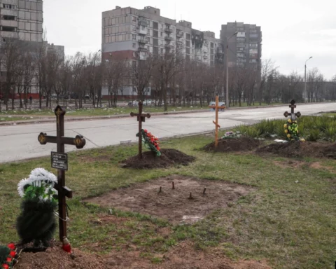 Graves of civilians killed Ukraine