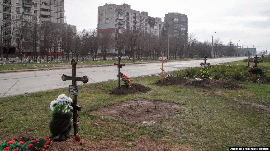 Graves of civilians killed Ukraine