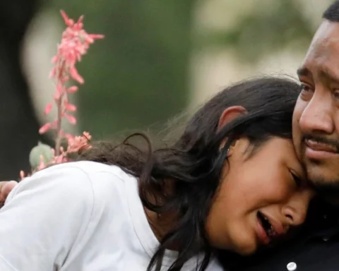Robb Elementary School after a shooting in Uvalde, Texas