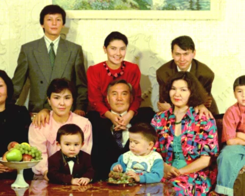 Nursultan Nazarbaev (center) and his family