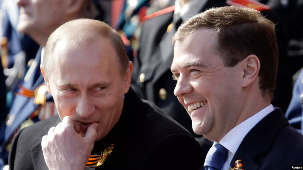 Dmitry Medvedev (right), president putin