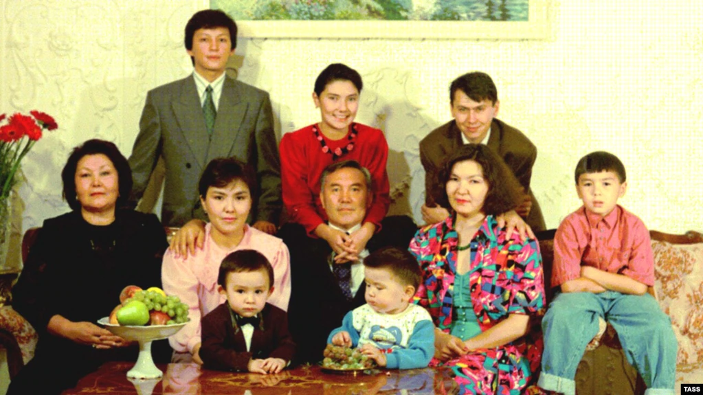 Nursultan Nazarbaev (center) and his family