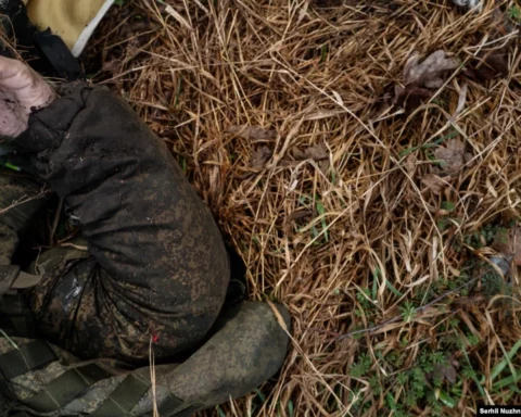 The body of a Russian soldier