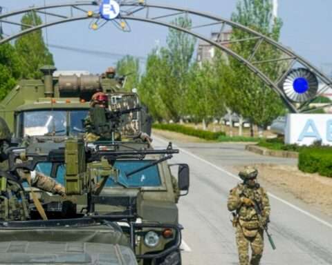 A Russian military convoy