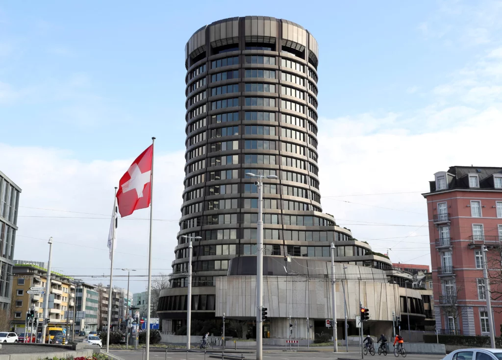 FILE PHOTO: The tower of the Bank for International Settlements is seen in Basel