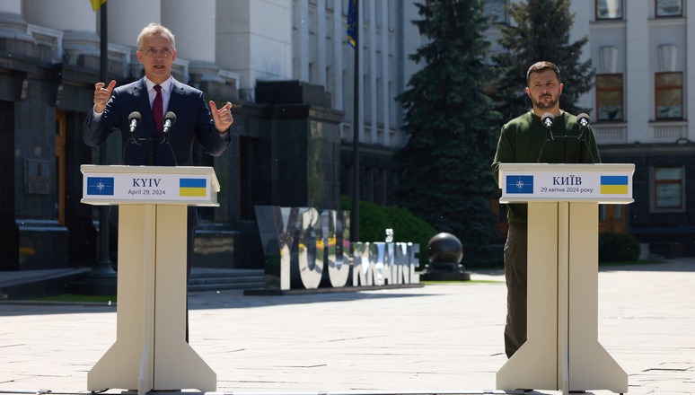 Jens Stoltenberg visited Kyiv on Monday (29 April 2024) for talks with President Volodymyr Zelenskyy