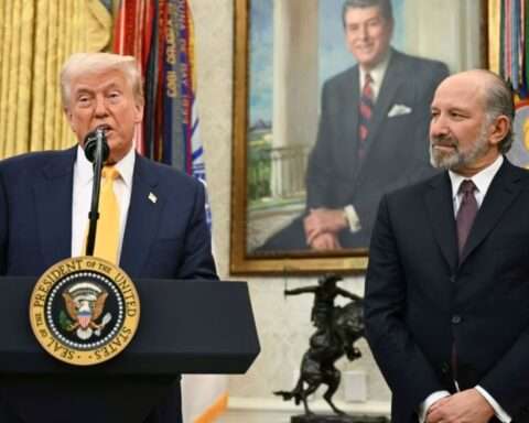 U.S. President Donald Trump and Commerce Secretary Howard Lutnick